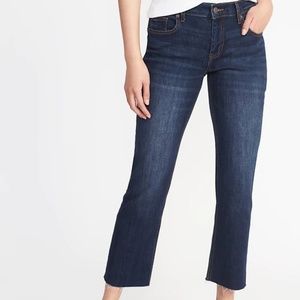 Raw-Edge Cropped Flare Ankle Jeans for Women